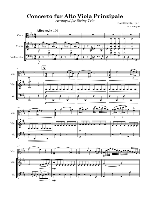 Viola Concerto in D major, Op.1 – Carl Philipp Stamitz