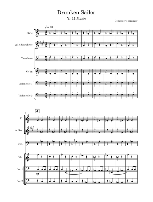 Drunken sailor – Misc Traditional Drunken Sailor - Yr 11 Music