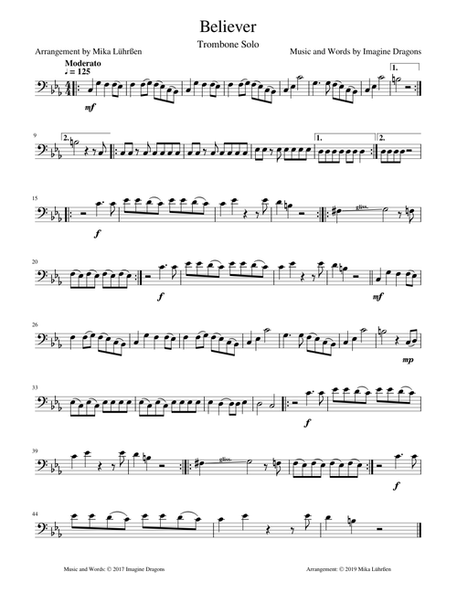Believer Trombone Solo