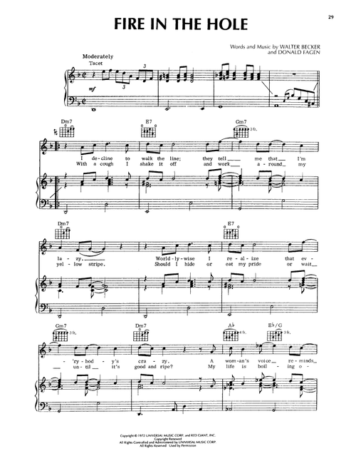 Fire In The Hole - Steely Dan (Piano-Vocal-Guitar)