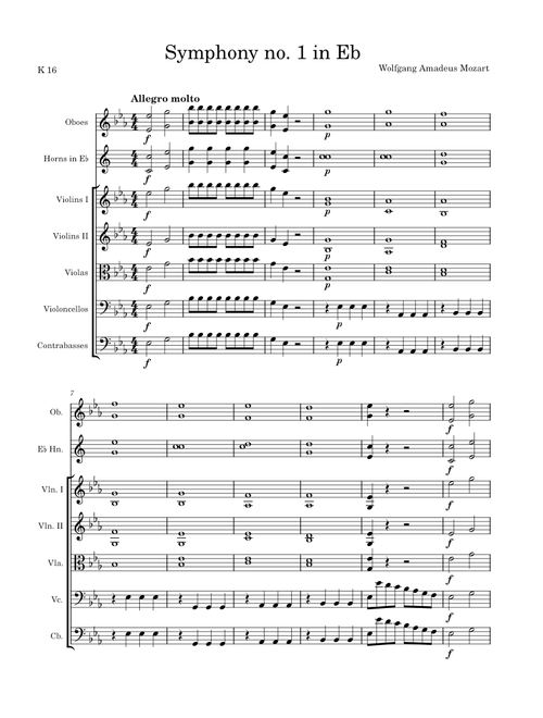 Symphony no. 1 in Eb K 16 - Wolfgang Amadeus Mozart