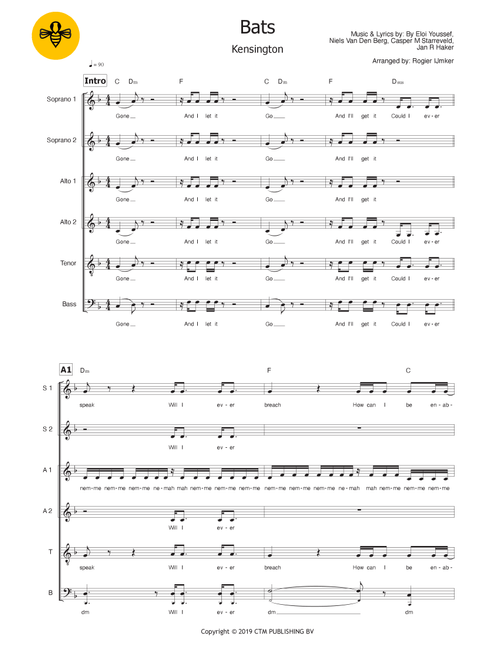Bats (Arr. Rogier Ijmker) - Kensington (Choral, Mixed Choir)