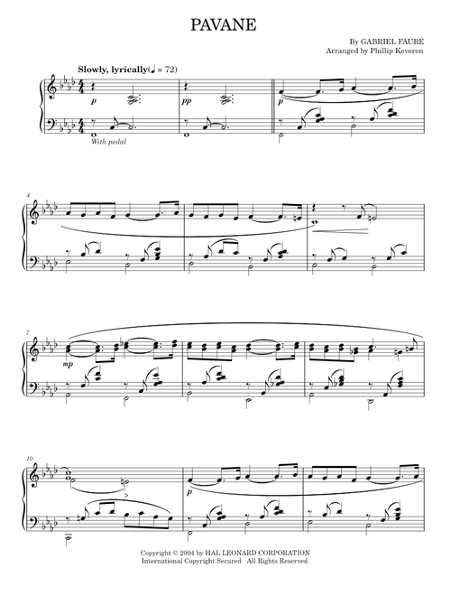 Pavane [Jazz version] (arr. Phillip Keveren) - Gabriel Faure (Piano Solo)