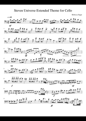 Steven Universe- Extended Theme Sheet Music for Tuba, Flute, Saxophone ...