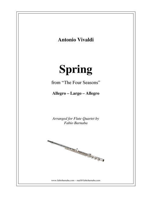 The Four Seasons - Spring - for Flute Quartet or Flute Choir (Arr. Fabio Barnaba) - Antonio Vivaldi (Woodwind Ensemble)