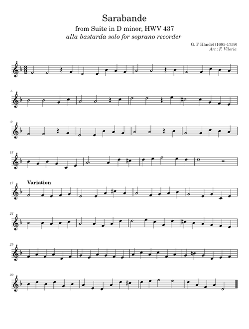 Sarabande - Georg Friedrich Händel