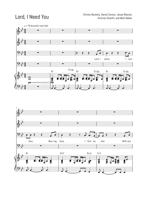 Lord I Need You -Matt Maher (SATB Piano)