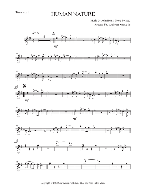 Human Nature (Arr. Anderson Quevedo) - Michael Jackson (Tenor Sax Solo)