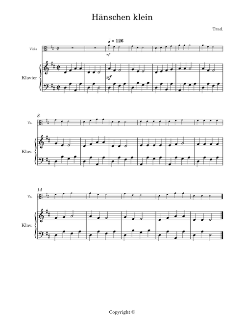 Hänschen Klein – Germany Folk Song