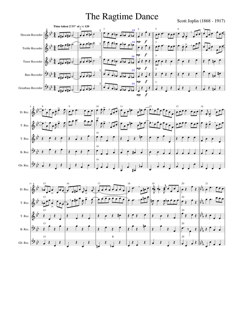 The Ragtime Dance-SCORE