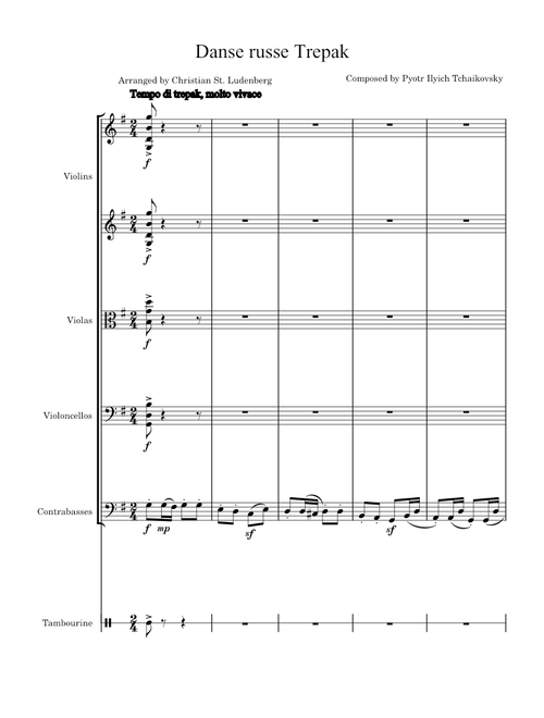 Trepak – Pyotr Ilyich Tchaikovsky for String Ensemble in G Major