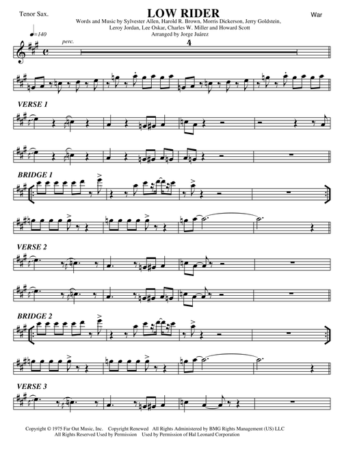 Low Rider (Arr. Jorge Juárez) - War (Tenor Sax Solo)