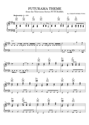 FUTURAMA THEME by CARLIT0CHURRIT0 Sheet Music for Saxophone alto