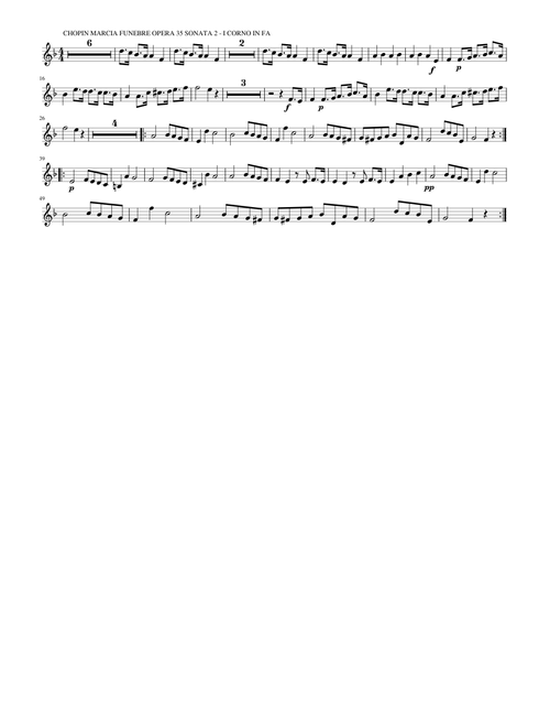 Chopin Marcia Funebre Opera 35 Sonata 2 - I Corno in Fa - Chopin funeral march Op. 35 S. 2 - 1 Horn in F