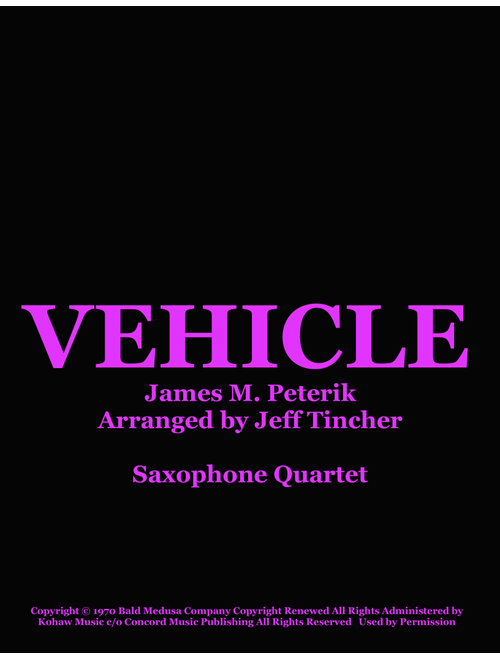 Vehicle (Arr. Jeff Tincher) - The Ides Of March (Woodwind Ensemble)