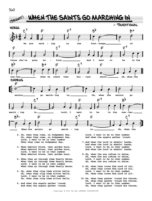 When The Saints Go Marching In (arr. Robert Rawlins) - Traditional (Real Book - Melody-Chords-Lyrics)