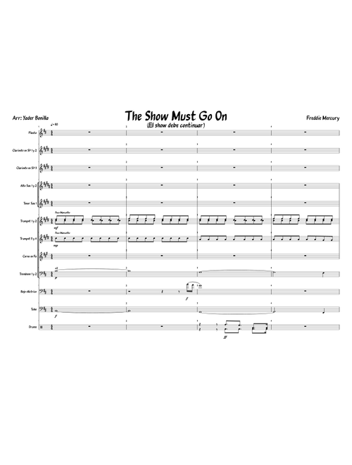 The Show Must Go On (Arr. Yader Bonilla) - Queen (Large Ensemble)