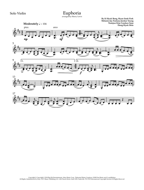 Euphoria (Arr. Sherry Lewis) - BTS (Violin Solo)