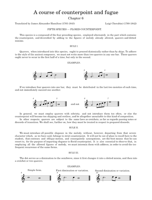 A course of counterpoint and fugue by Luigi Cherubini. Chapter 6