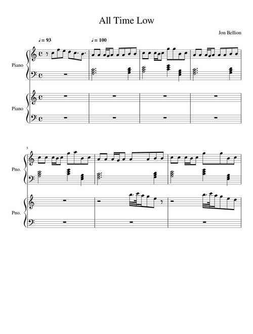 All Time Low Jon Bellion Piano