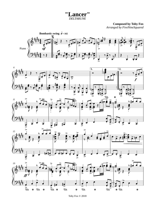 DELTARUNE - "Lancer" (solo piano)