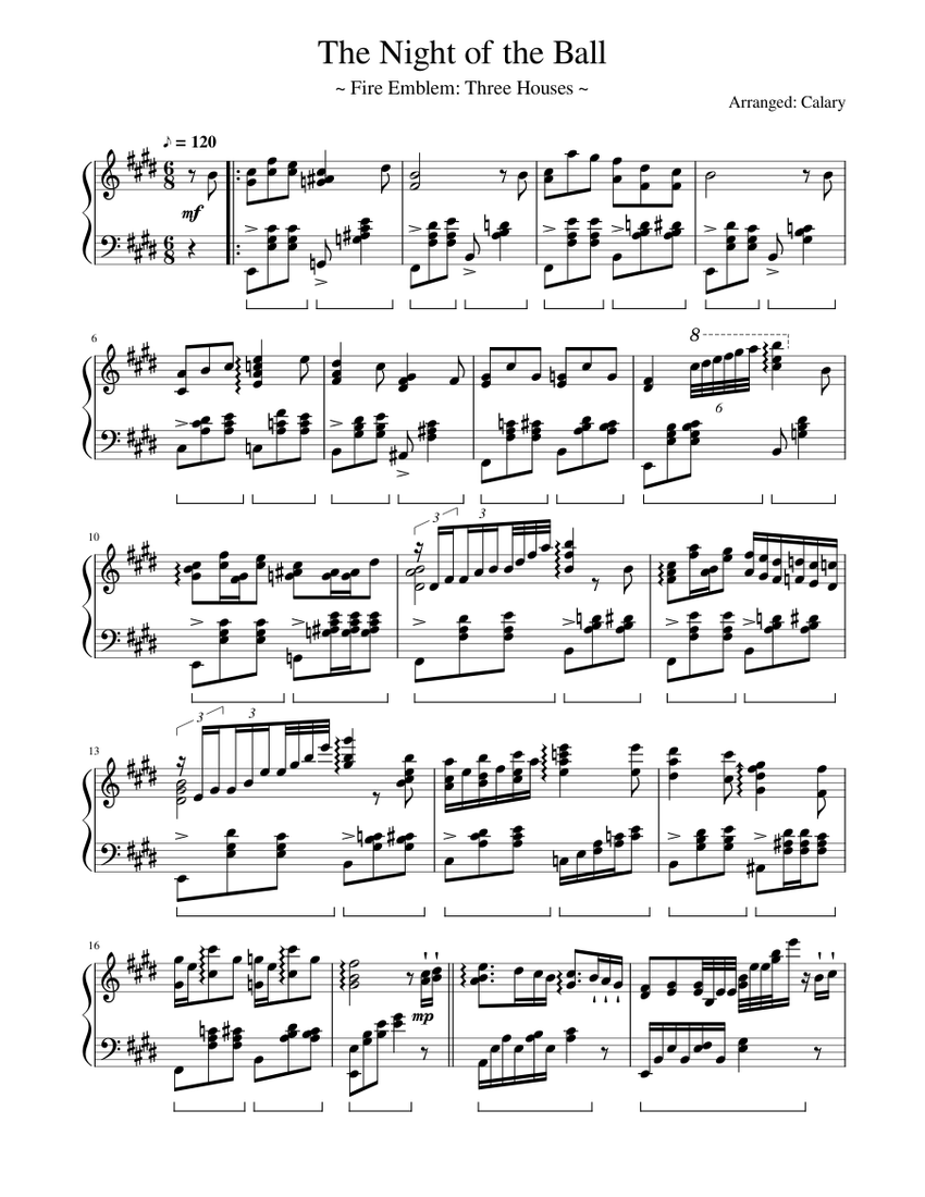 Fire Emblem Three Houses - The Night of the Ball Sheet Music for