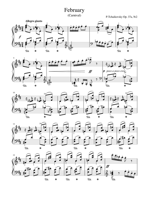 The Seasons, Op. 37a, February, Carnival