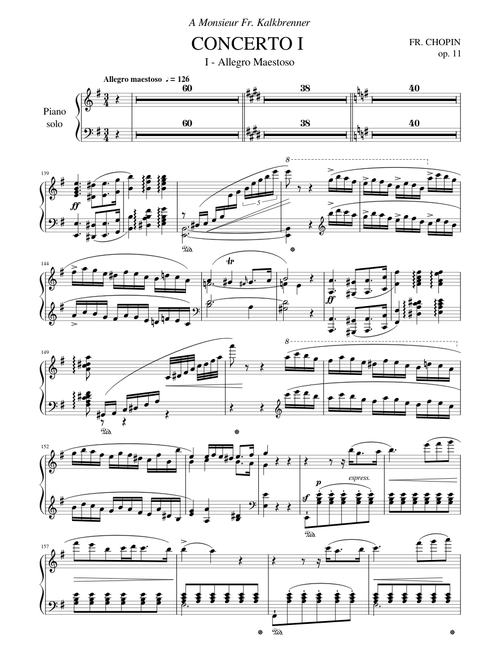 Chopin - Piano Concerto No. 1 In E Minor: I - Allegro Maestoso (Piano Solo)
