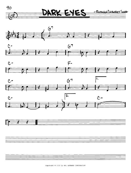 Dark Eyes - Russian Cabaret Song (Real Book - Melody-Chords)