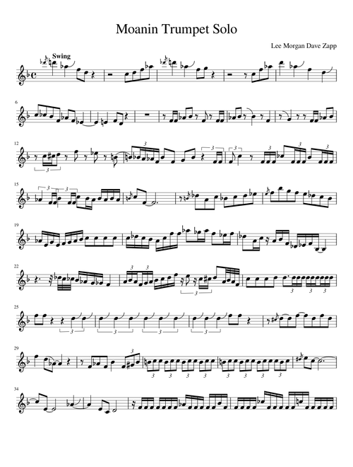 Moanin Trumpet Solo