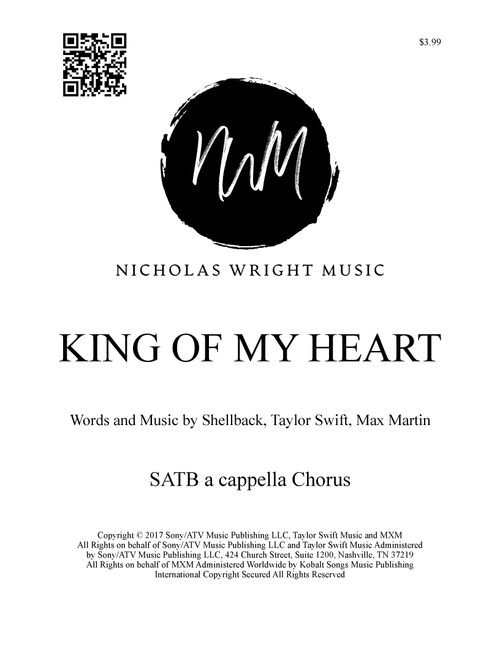 King Of My Heart (Arr. Nicholas Wright) - Taylor Swift (Choral, SATB divisi)