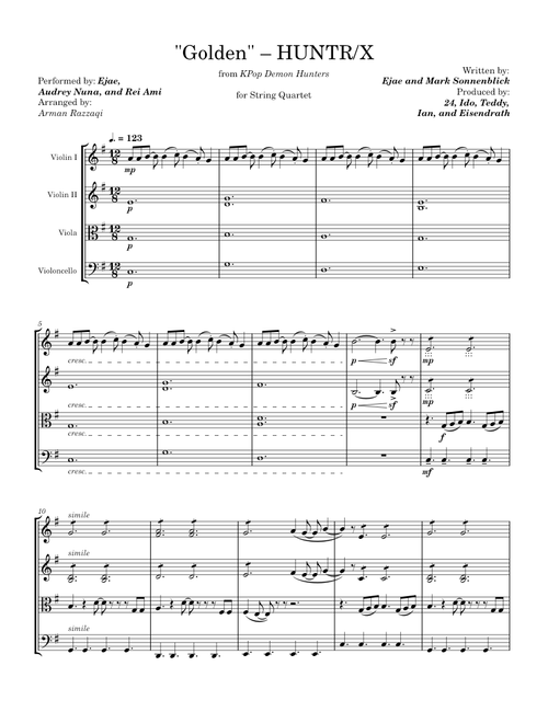 "Golden" – HUNTR/X (String Quartet)