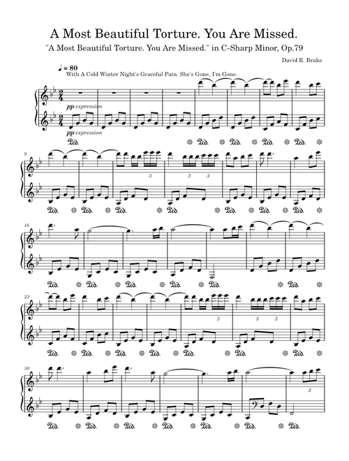 "A Most Beautiful Torture. You Are Missed." in C-Sharp Minor, Op.79 – David R. Brake
