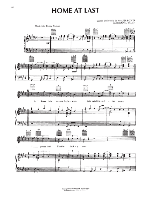 Home At Last - Steely Dan (Piano-Vocal-Guitar)