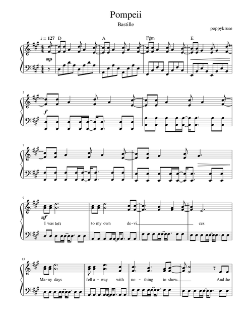 Pompeii - Bastille (Piano Solo)