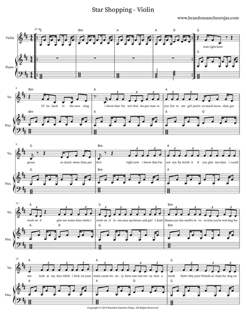 Star Shopping - Violin - BSR (Instrumental Solo)