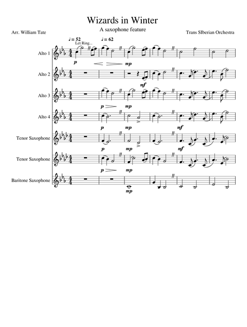 Wizards in Winter (Saxophone Feature)
