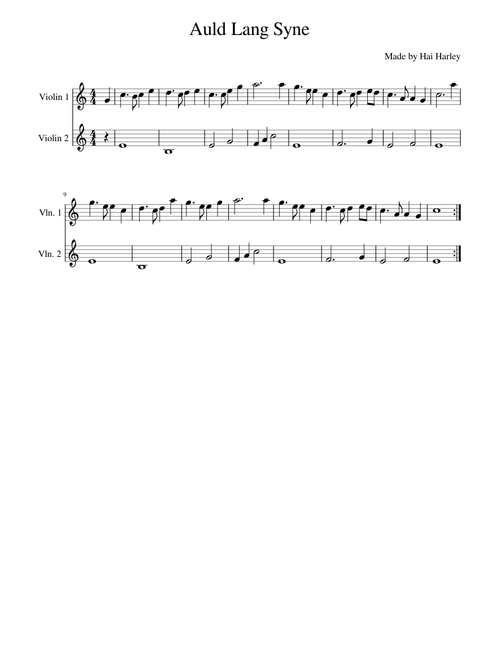 Auld Lang Syne Violin Version.