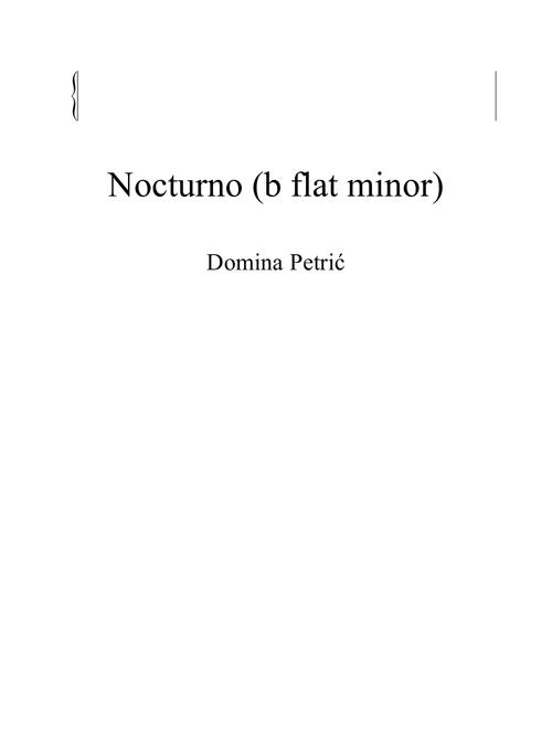 Nocturno b flat minor (Arr. Domina Petric) (Piano Solo)