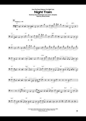 Night Train – Oscar Peterson Sheet Music for Contrabass (Piano