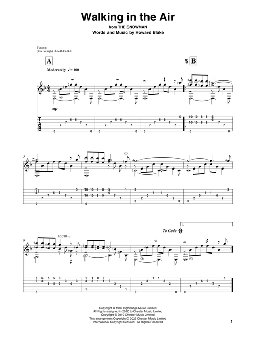 Walking In The Air (from The Snowman) (arr. David Jaggs) - Howard Blake (Solo Guitar)