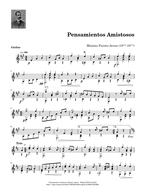 Pensamientos Amistosos – Máximo Puente-Arnao (18**-19**)