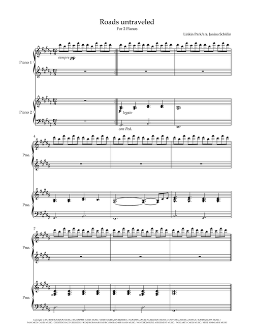 Roads Untraveled (Arr. Janina Schülin) - Linkin Park (Piano Duet)