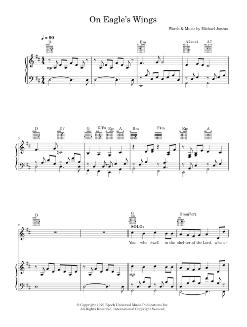 On Eagle's Wings - Michael Joncas (Piano-Vocal-Guitar (Piano Accompaniment))
