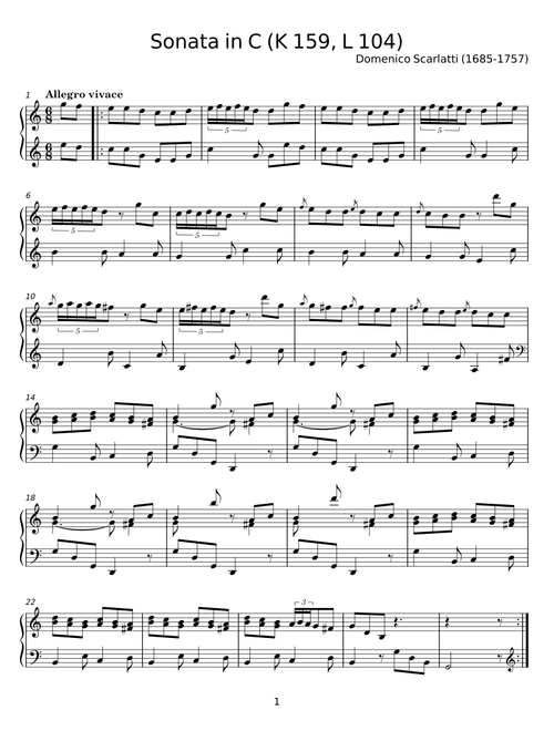 Sonata in C K 159 - Domenico Scarlatti