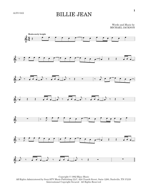 Billie Jean - Michael Jackson (Alto Sax Solo)