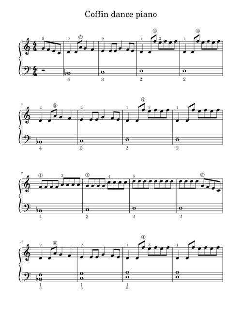 Coffin dance piano a