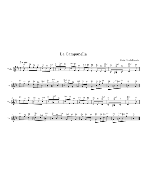 La Campanella easy violín