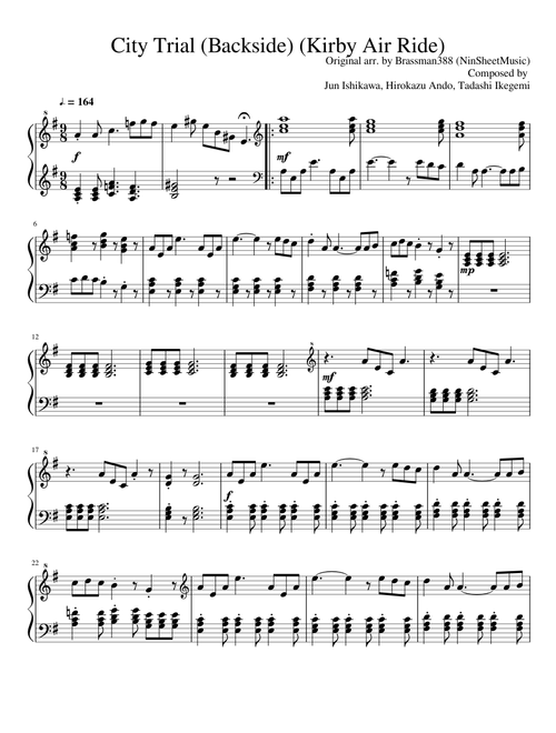 City Trial (Backside) - Kirby Air Ride (Piano Solo)