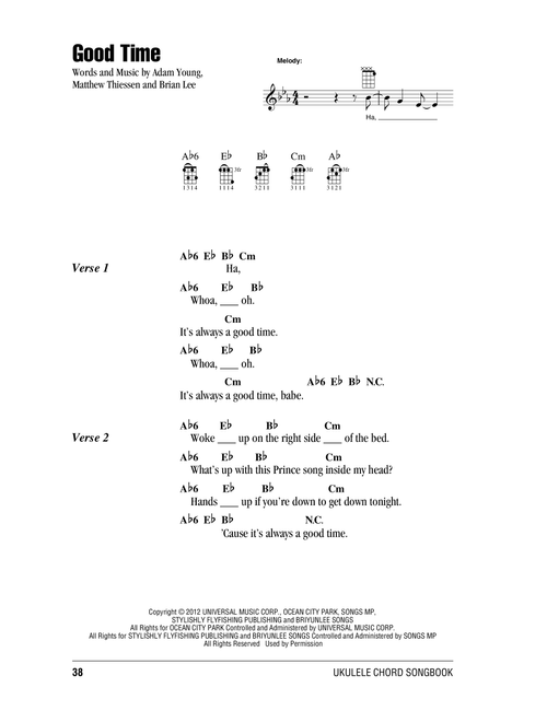 Good Time - Owl City (Ukulele Chords-Lyrics)